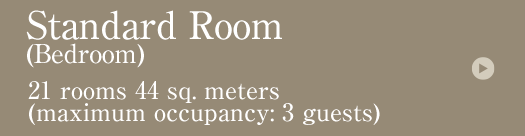 Standard Room (Bedroom) 21 rooms 44 sq. meters (maximum occupancy: 3 guests)