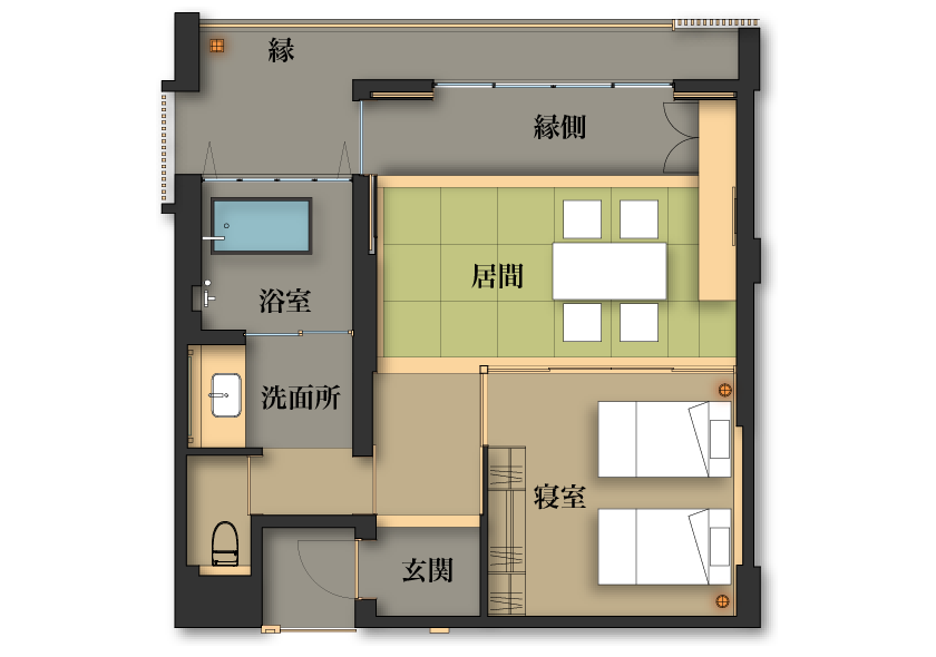 Modern Room (Bedroom and Tatami Room)